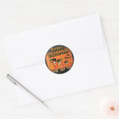 Sticker Rond Joyeux Citrouilles d'Halloween (Enveloppe)