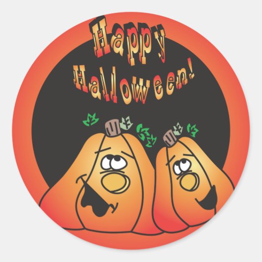 Sticker Rond Joyeux Citrouilles d'Halloween (Devant)