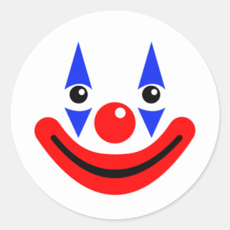 Sticker Rond Joyeux Clown de cirque souriant