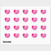 Sticker Rond Joyeux coeur (Feuille)