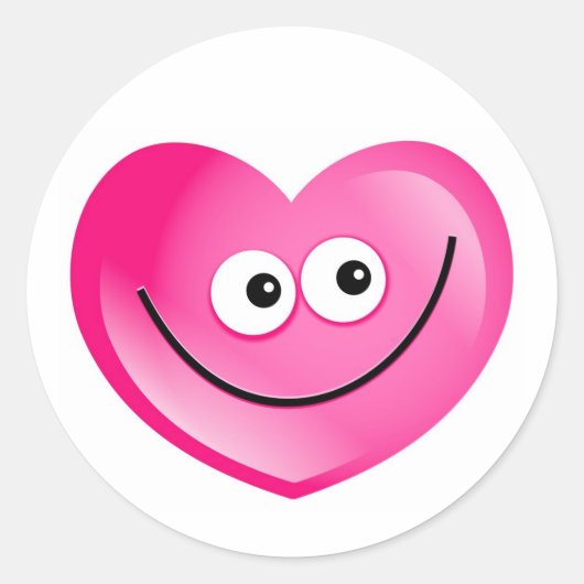 Sticker Rond Joyeux coeur (Devant)