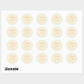 Sticker Rond Joyeux coeur crème orange de Pâques (Feuille)
