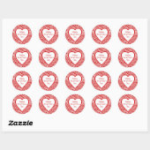 Sticker Rond Joyeux Coeur Valentines (Feuille)