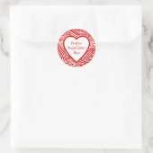 Sticker Rond Joyeux Coeur Valentines (Sac)