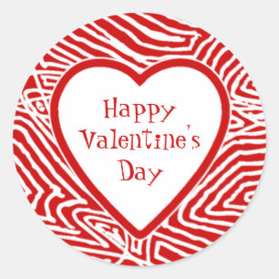 Sticker Rond Joyeux Coeur Valentines