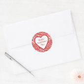 Sticker Rond Joyeux Coeur Valentines (Enveloppe)