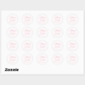Sticker Rond Joyeux Coeurs Pâques rose frontière script personn (Feuille)