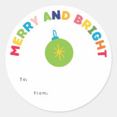 Sticker Rond Joyeux coloré et cadeau lumineux (Devant)