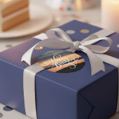 Sticker Rond Joyeux coucher du soleil d'anniversaire