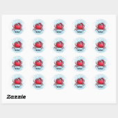 Sticker Rond Joyeux crabe (Feuille)