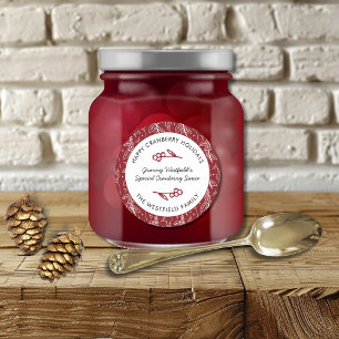 Sticker Rond Joyeux Cranberry Holidays Bourgogne Food Gift
