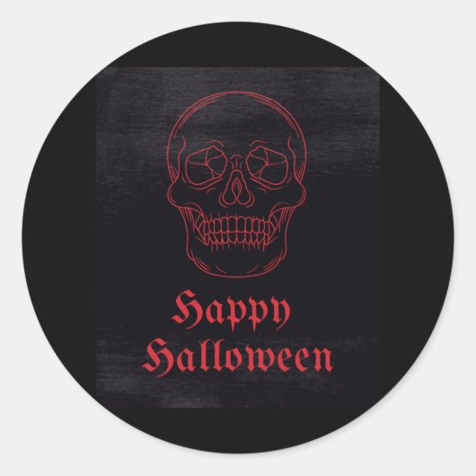 Sticker Rond Joyeux crâne d'Halloween (Devant)