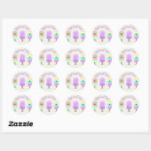 Sticker Rond Joyeux crème glacée Smiling Bars & Popsicles (Feuille)