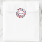 Sticker Rond Joyeux cycle des fleurs d'anniversaire (Sac)
