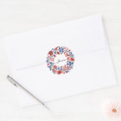 Sticker Rond Joyeux cycle des fleurs d'anniversaire (Enveloppe)