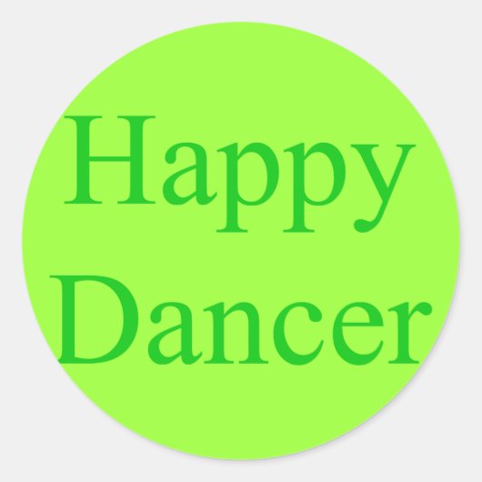 Sticker Rond Joyeux Danseur vert (Devant)