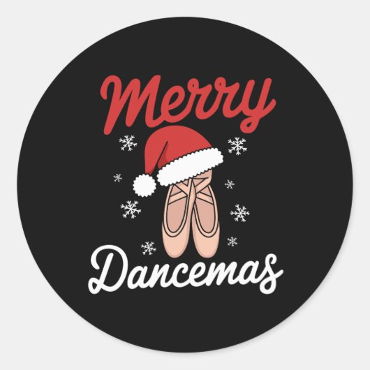 Sticker Rond Joyeux danseurs de ballet enseignant Noël Dan (Devant)