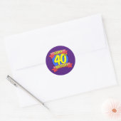 Sticker Rond Joyeux décor de 40e anniversaire (Enveloppe)