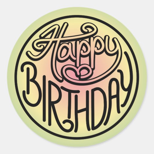 Sticker Rond Joyeux design d'anniversaire (Devant)