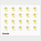 Sticker Rond Joyeux dessin au lion (Feuille)