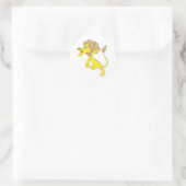 Sticker Rond Joyeux dessin au lion (Sac)