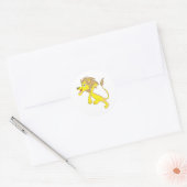 Sticker Rond Joyeux dessin au lion (Enveloppe)