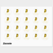 Sticker Rond Joyeux dessin créatif (Feuille)