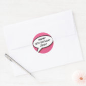 Sticker Rond Joyeux discours d'anniversaire Bubble amusant Retr (Enveloppe)
