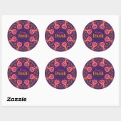 Sticker Rond Joyeux Diwali (Feuille)