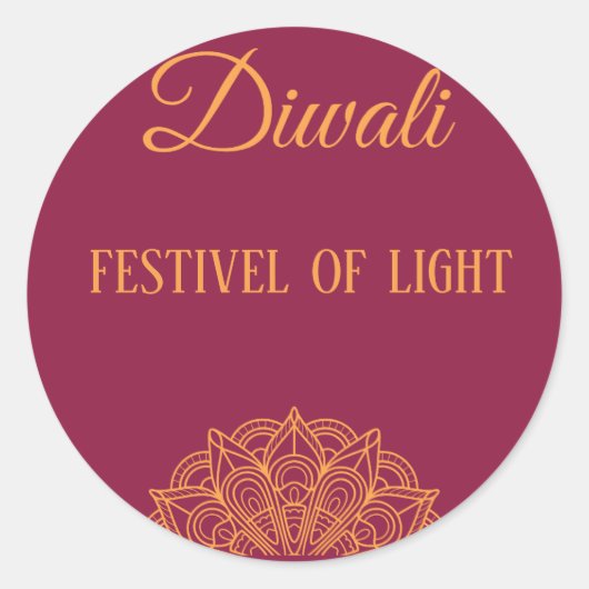 Sticker Rond Joyeux Diwali Party (Devant)