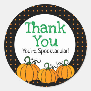 Sticker Rond Joyeux Enfants Halloween Merci