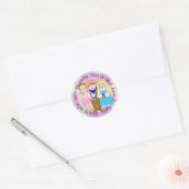 Sticker Rond Joyeux Enfants violets d'Halloween en costumes (Enveloppe)