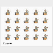 Sticker Rond Joyeux Épouvantail Automne (Feuille)