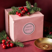 Sticker Rond Joyeux et brillant rose moderne et vert rétro Wavy