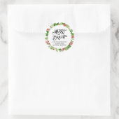 Sticker Rond Joyeux et brillant script de couronne de vacances (Sac)