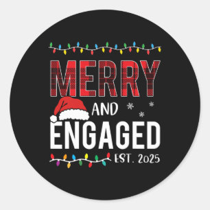 Sticker Rond Joyeux Et Engagé 2025 Rouge Plaid Correspondant Ch