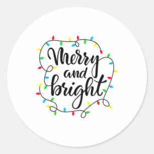 Sticker Rond Joyeux Et Lumineux Pyjamas De Famille De Noël Corr