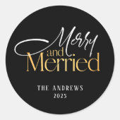 Sticker Rond Joyeux et mariés Fêtes des jeunes mariés (Devant)