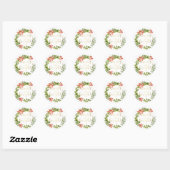 Sticker Rond Joyeux et vert clair vacances Wreath (Feuille)