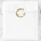 Sticker Rond Joyeux et vert clair vacances Wreath (Sac)