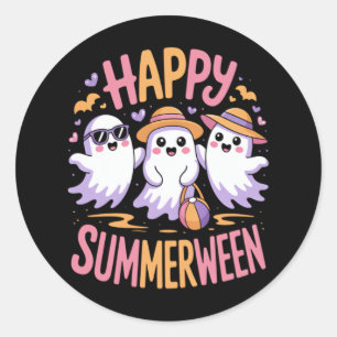 Sticker Rond Joyeux été d'été d'Halloween