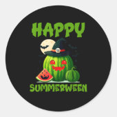 Sticker Rond Joyeux été pastèque Jack-O-Lantern (Devant)