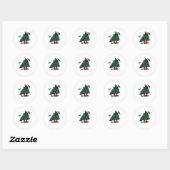 Sticker Rond Joyeux F Caw F Style Graphique Amusant (Feuille)