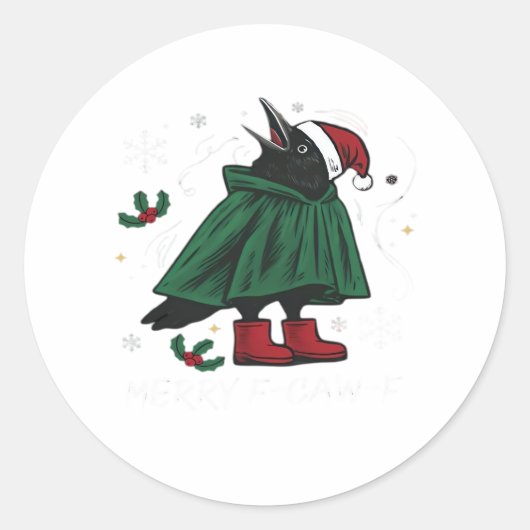 Sticker Rond Joyeux F Caw F Style Graphique Amusant (Devant)