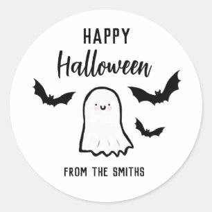 Sticker Rond Joyeux fantôme d'Halloween