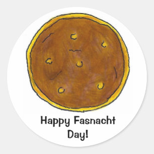 Sticker Rond Joyeux Fasnacht Fastnacht Day PA Dutch Donut