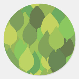 Sticker Rond Joyeux Feuilles luxuriants - motif de surface tran