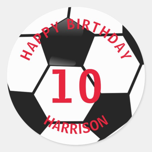Sticker Rond Joyeux Football d'anniversaire (Devant)