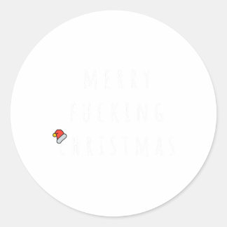 Sticker Rond Joyeux Forêt Noël Humoristique Noël Cadeaux Hommes