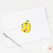 Sticker Rond Joyeux fruit de mangue jaune (Enveloppe)